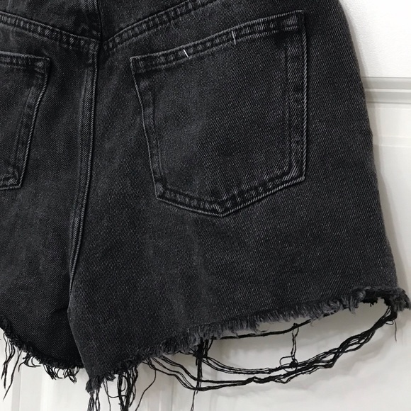New Alexander Wang Bite High Rise Denim Shorts Rigid Black Jean Cut Off 28 - Picture 8 of 13